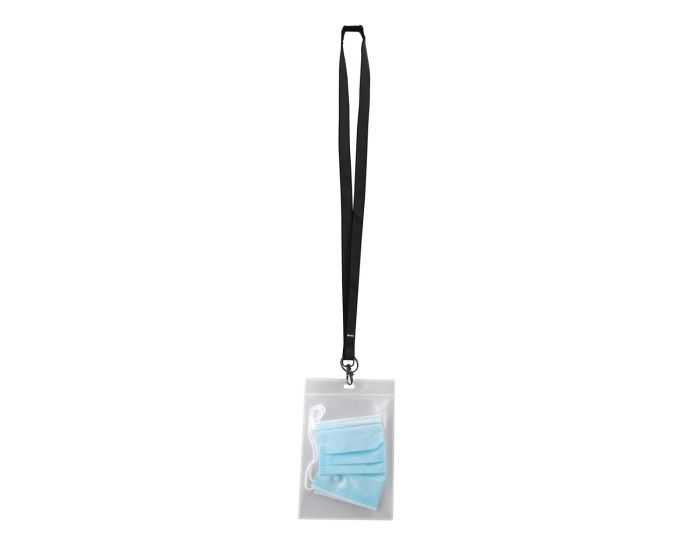 Antimicrobial mask & badge holders with lanyards | Transparent | Lanyard  included | Bag of 10 pieces