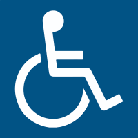 Panneau d'information - Accès aux personnes handicapées et à mobilité réduite | 150*150 mm